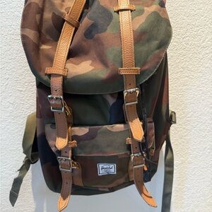 Herschel Supply Company Camouflage Backpack with Brown Straps